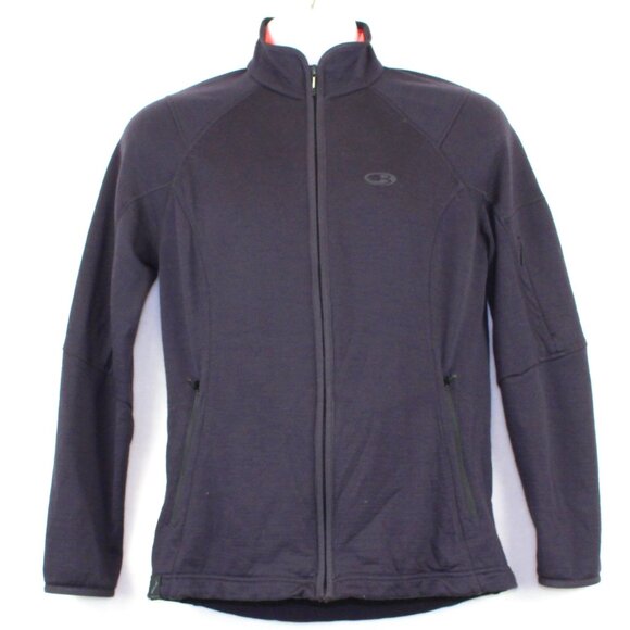 Icebreaker Merino Wool Zip Jacket Sweatshirt Womens Large - Picture 1 of 7